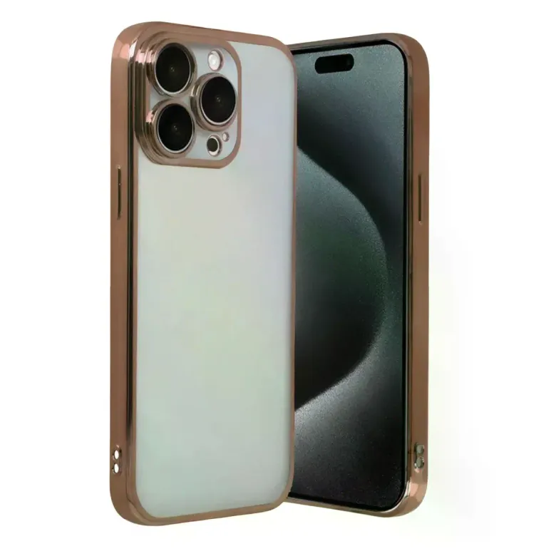 İphone 15 Pro Max Razer Lensli Silikon - Çöl Titanyum