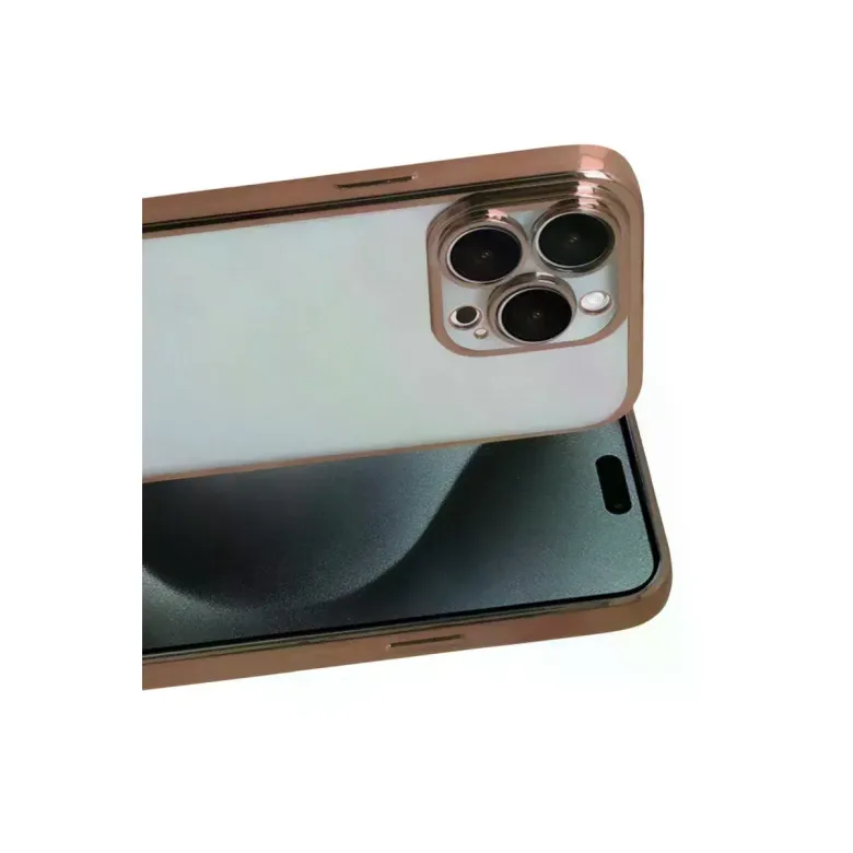 İphone 15 Pro Max Razer Lensli Silikon - Çöl Titanyum