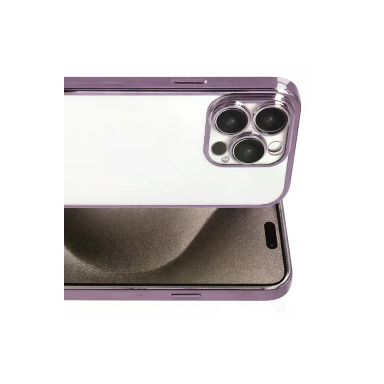 İphone 15 Pro Max Razer Lensli Silikon - Mor