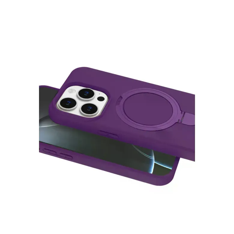 İphone 15 Pro Max Regal Magsafe Standlı Kapak - Derin Mor