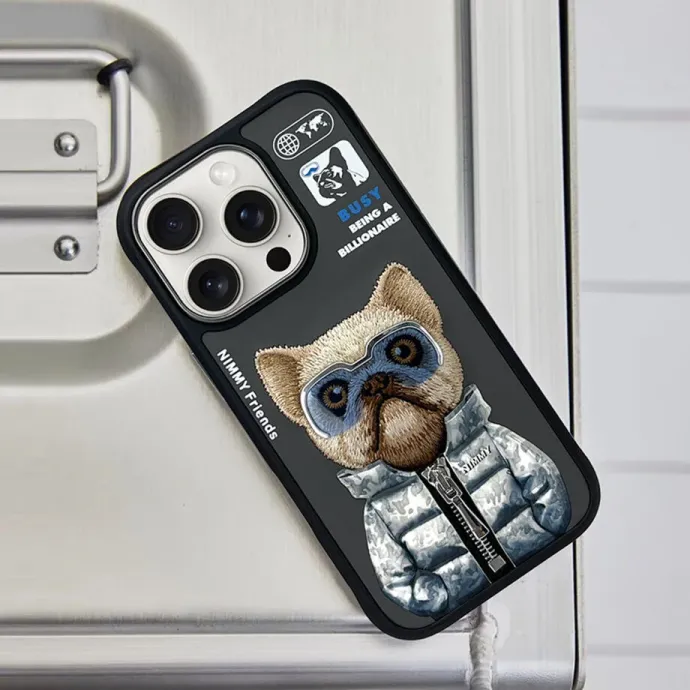 iPhone 15 Pro Max Resmi Nakışlı Ceket Serisi Arka Kapak Köpek