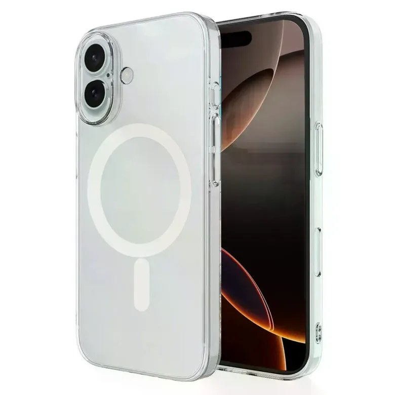 İphone 16 Plus Kılıf Magneticsafe Şeffaf Silikon - Şeffaf