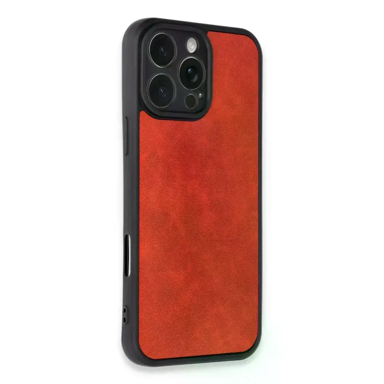 İphone 16 Pro Kılıf Aras Deri Kapak - Kırmızı