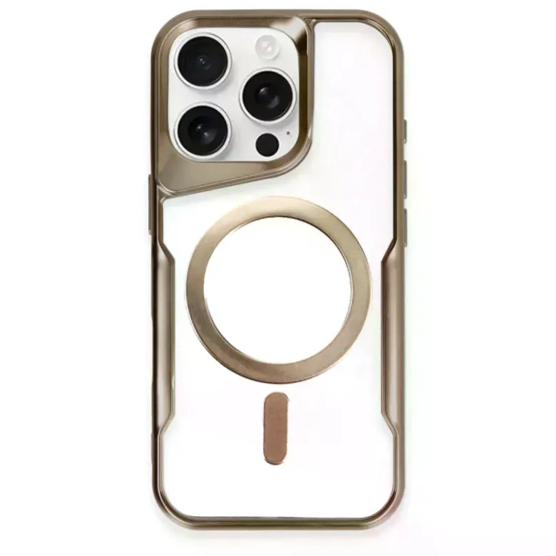 İphone 16 Pro Kılıf Boyi Magsafe Silikon Kapak - Kahverengi