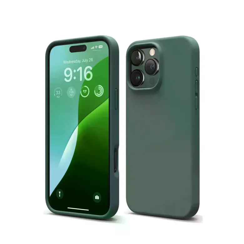 İphone 16 Pro Kılıf First Silikon - Koyu Yeşil