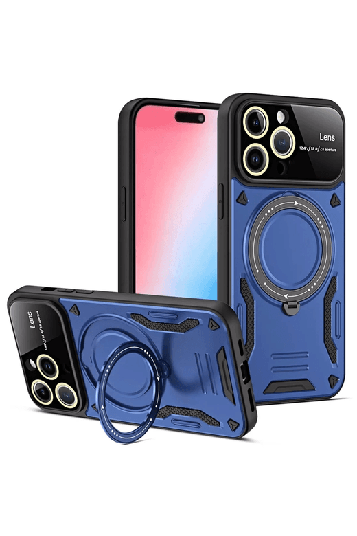 iPhone 16 Pro Kılıf Joy Lens Standlı Kapak - Lacivert