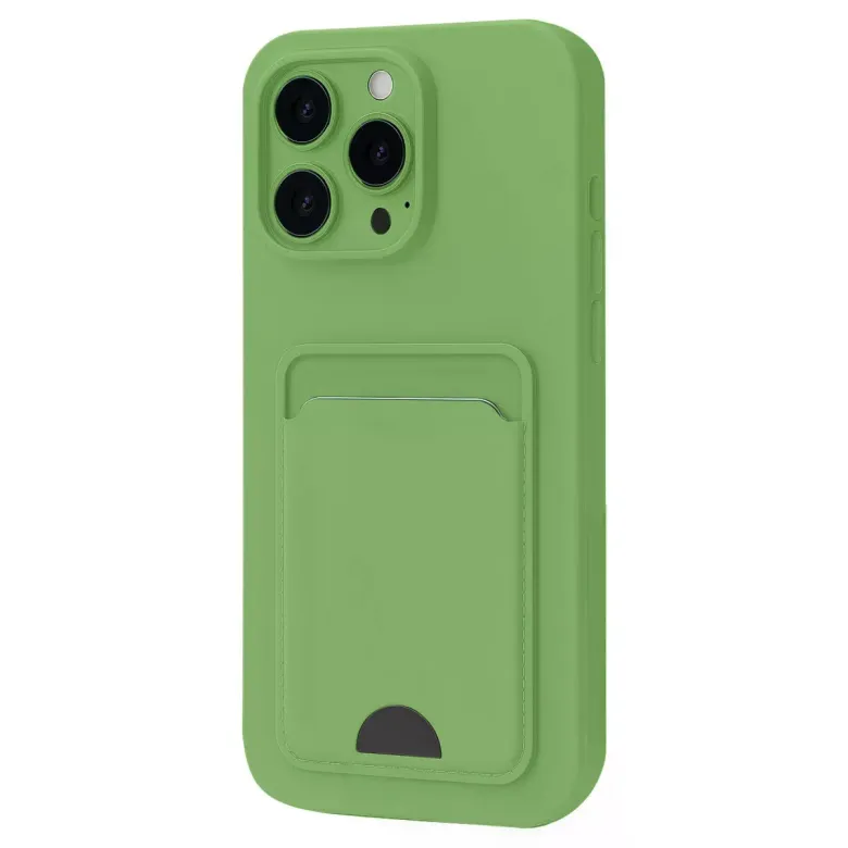 İphone 16 Pro Kılıf Kelvin Kartvizitli Silikon - Açık Yeşil