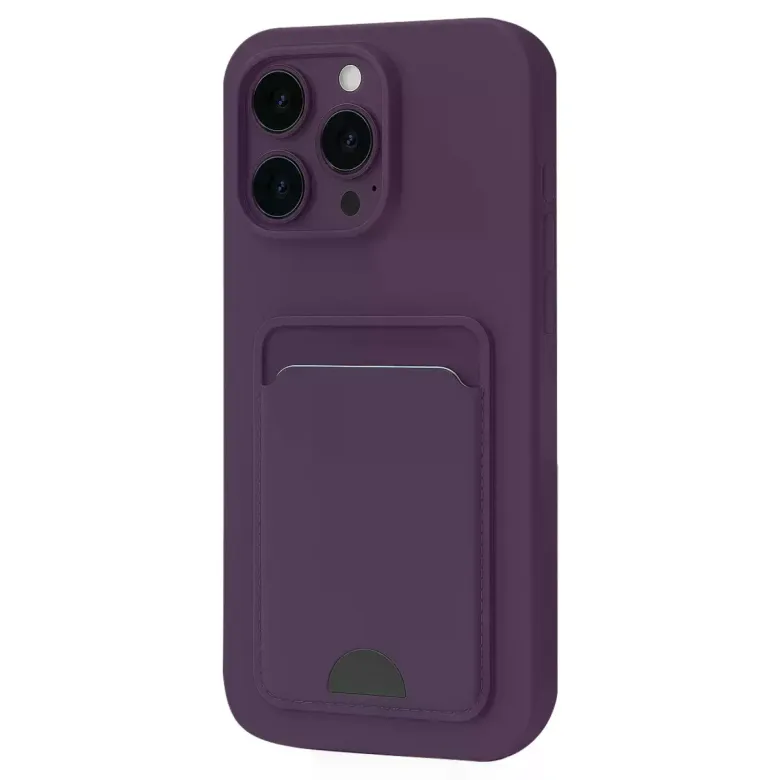 İphone 16 Pro Kılıf Kelvin Kartvizitli Silikon - Derin Mor