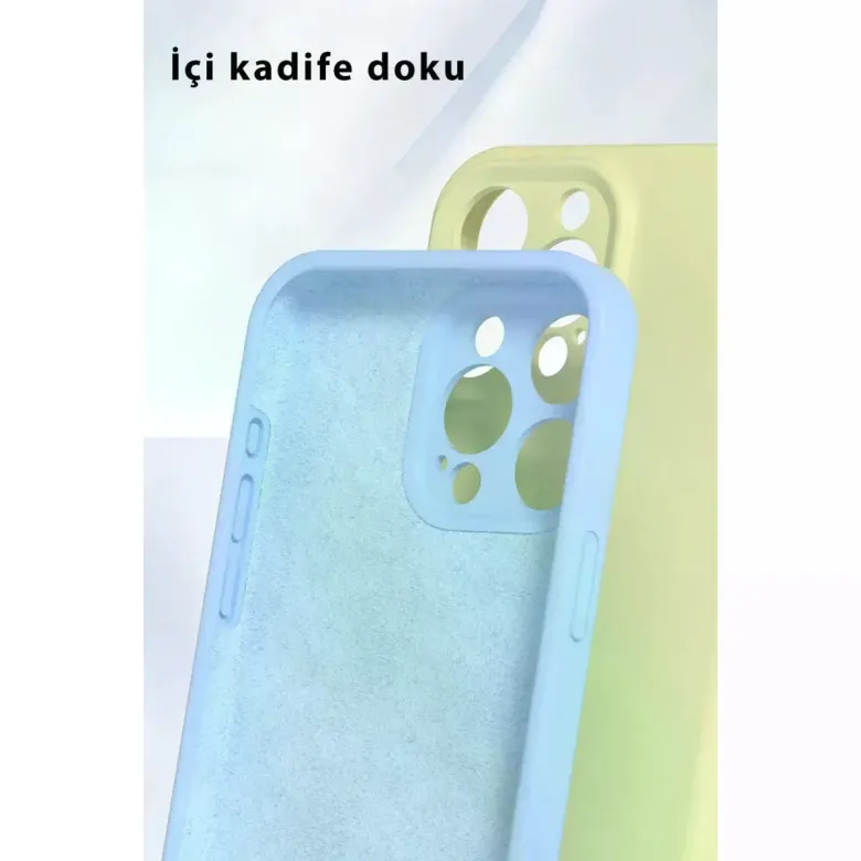 İphone 16 Pro Kılıf Nano İçi Kadife Silikon - Mavi