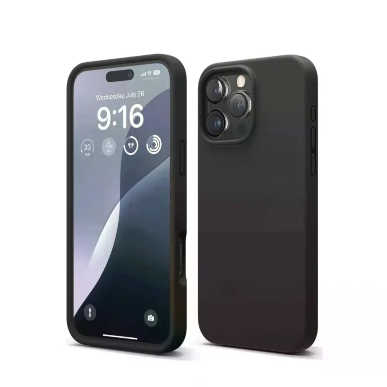 İphone 16 Pro Kılıf Nano İçi Kadife Silikon - Siyah