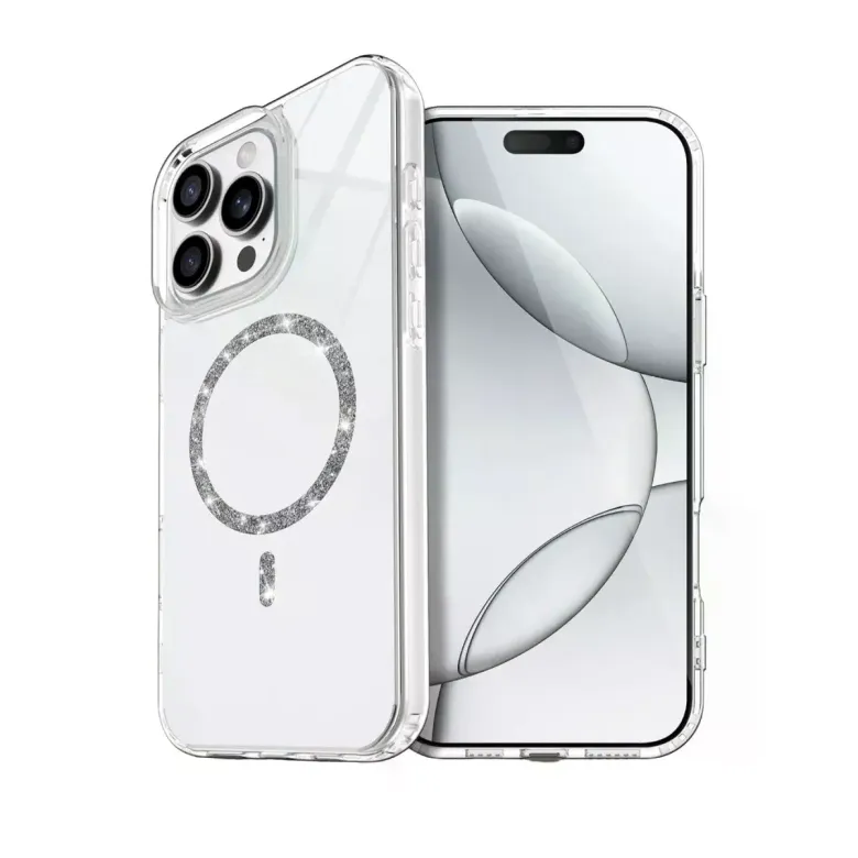 İphone 16 Pro Live Diamond Magsafe Kapak - Şeffaf