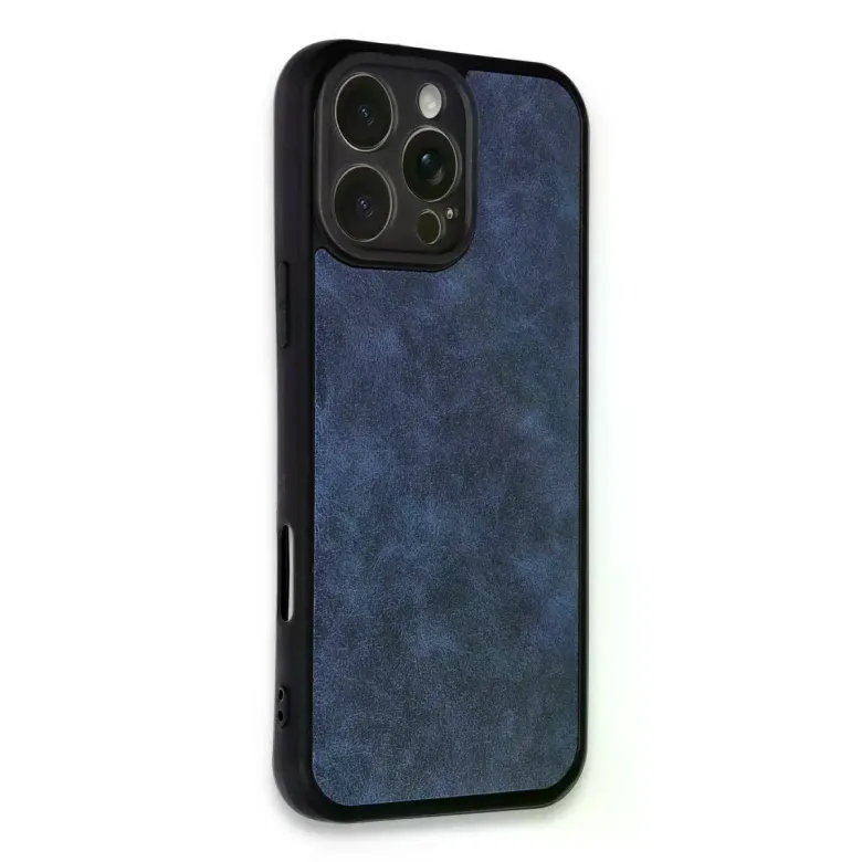 İphone 16 Pro Max Kılıf Aras Deri Kapak - Lacivert
