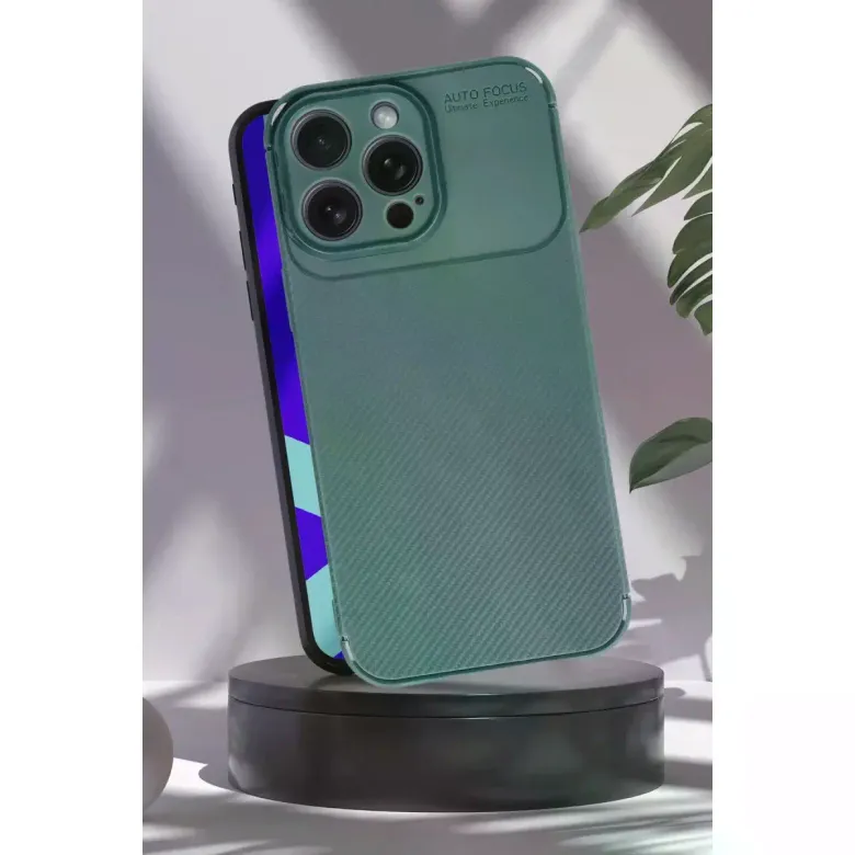 İphone 16 Pro Max Kılıf Auto Focus Karbon Kapak - Lacivert