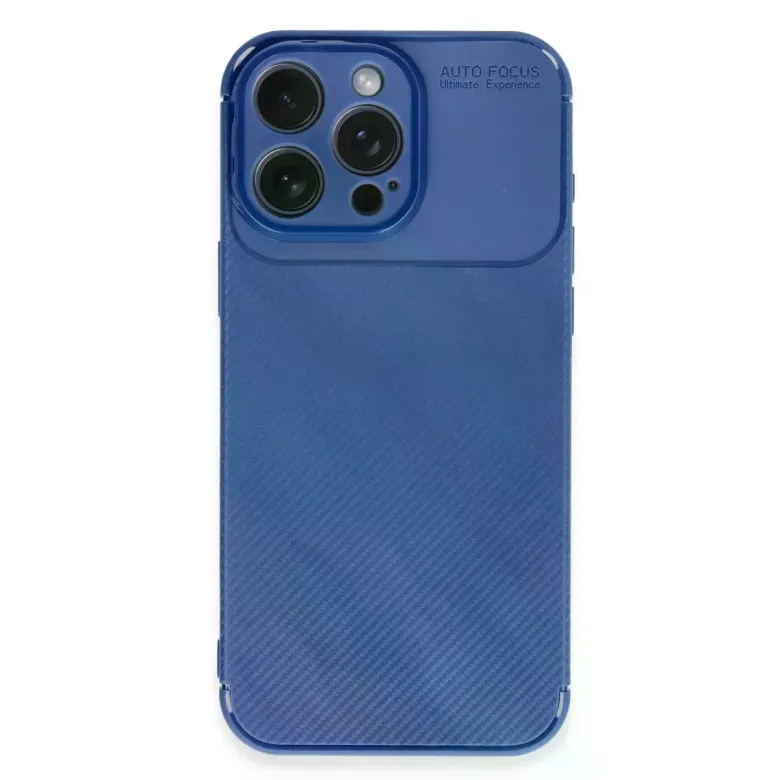 İphone 16 Pro Max Kılıf Auto Focus Karbon Kapak - Lacivert