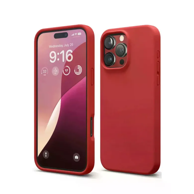 İphone 16 Pro Max Kılıf First Silikon - Kırmızı