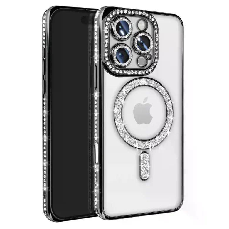 İphone 16 Pro Max Kılıf Joke Simli Magneticsafe Kılıf - Siyah