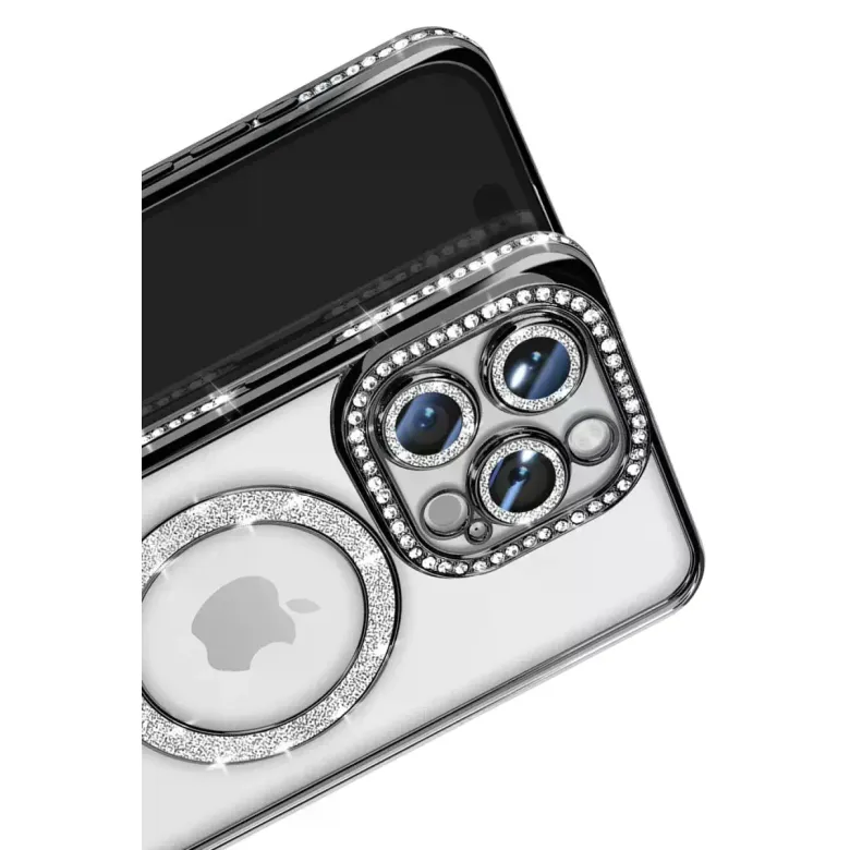 İphone 16 Pro Max Kılıf Joke Simli Magneticsafe Kılıf - Siyah