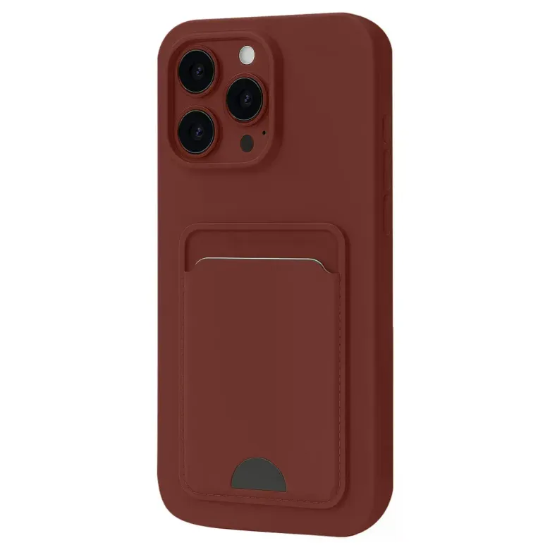 İphone 16 Pro Max Kılıf Kelvin Kartvizitli Silikon - Bordo