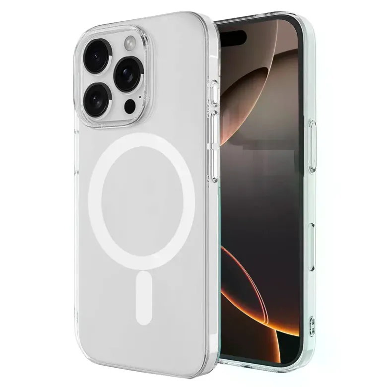 İphone 16 Pro Max Kılıf Magneticsafe Şeffaf Silikon - Şeffaf