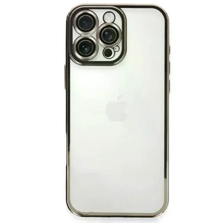 İphone 16 Pro Max Kılıf Razer Lensli Silikon - Titanyum Gri
