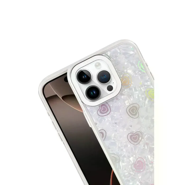 İphone 16 Pro Max Lumi Desenli Kapak - Beyaz