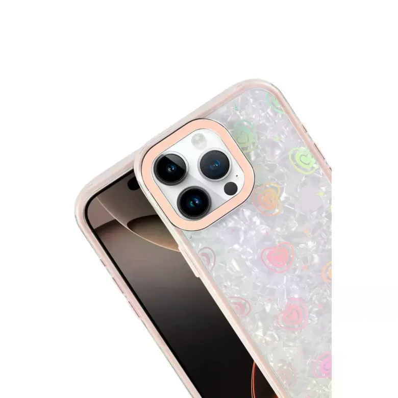 İphone 16 Pro Max Lumi Desenli Kapak - Pembe