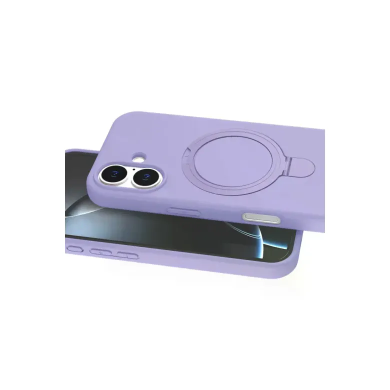 İphone 16 Regal Magsafe Standlı Kapak - Lila