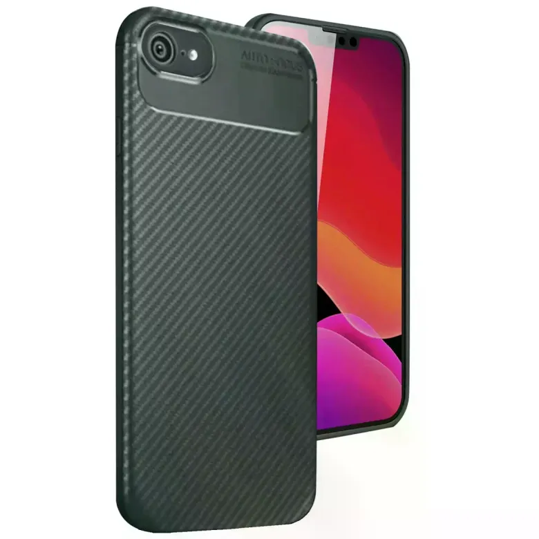 İphone 16e Kılıf Auto Focus Karbon Kapak - Koyu Yeşil