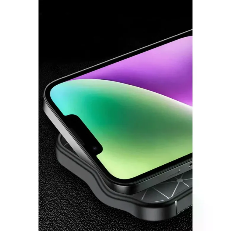 İphone 16e Kılıf Auto Focus Karbon Kapak - Siyah