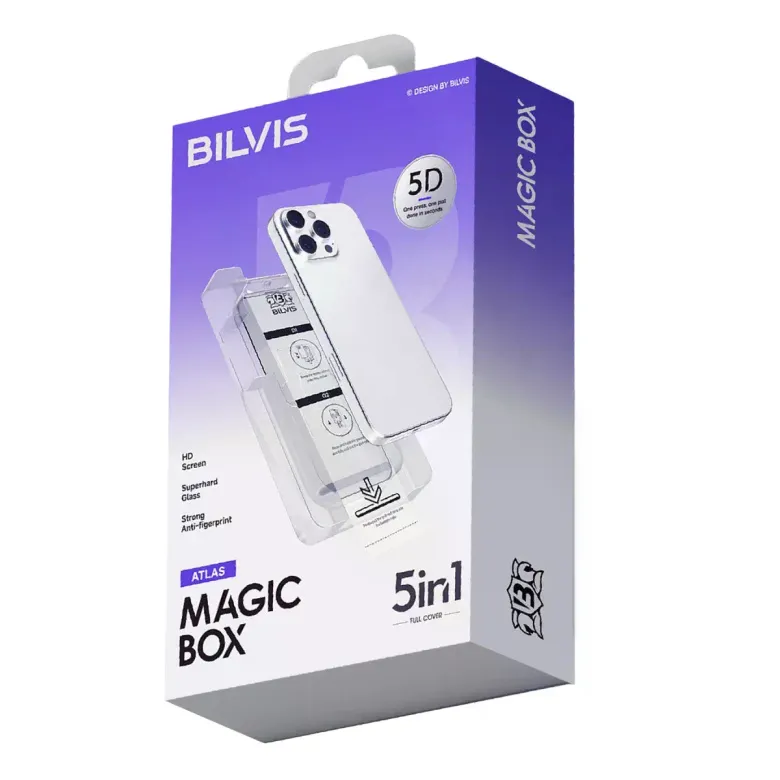İphone 17 Air Bilvis 5in1 3d Magic Cam Ekran Koruyucu - Siyah