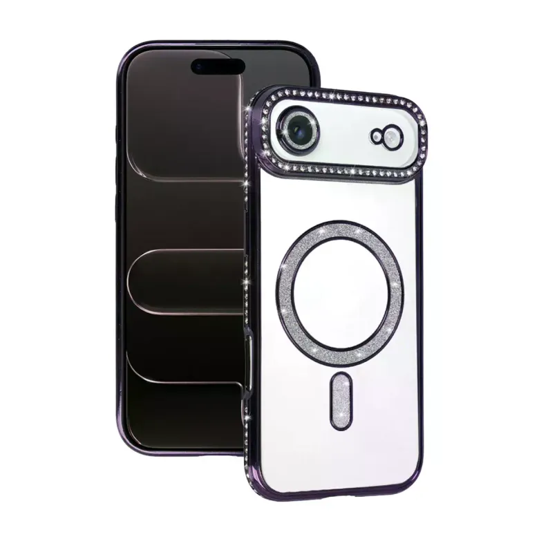 İphone 17 Air Joke Simli Magneticsafe Kılıf - Derin Mor