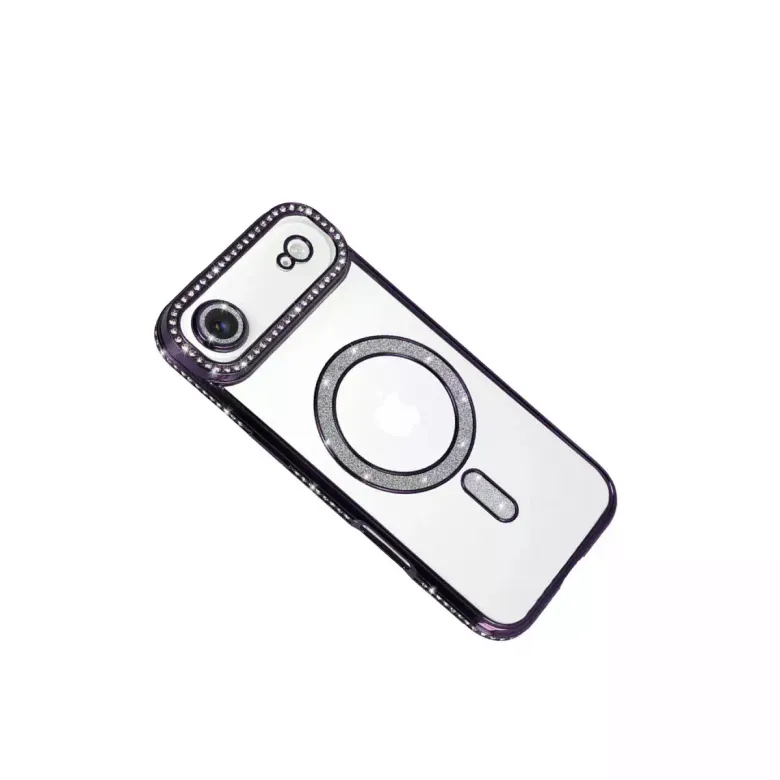 İphone 17 Air Joke Simli Magneticsafe Kılıf - Derin Mor