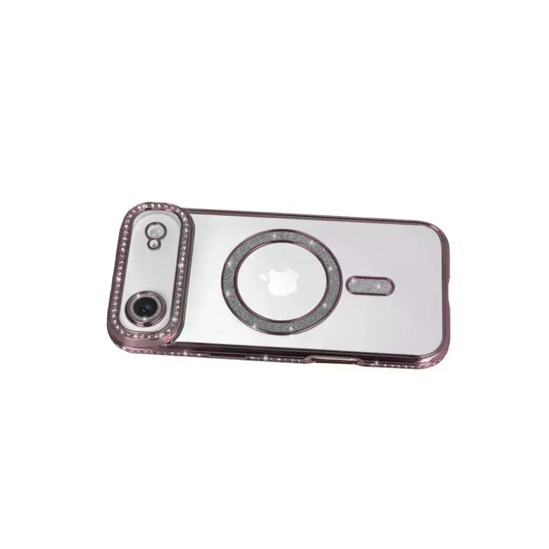 İphone 17 Air Joke Simli Magneticsafe Kılıf - Pembe