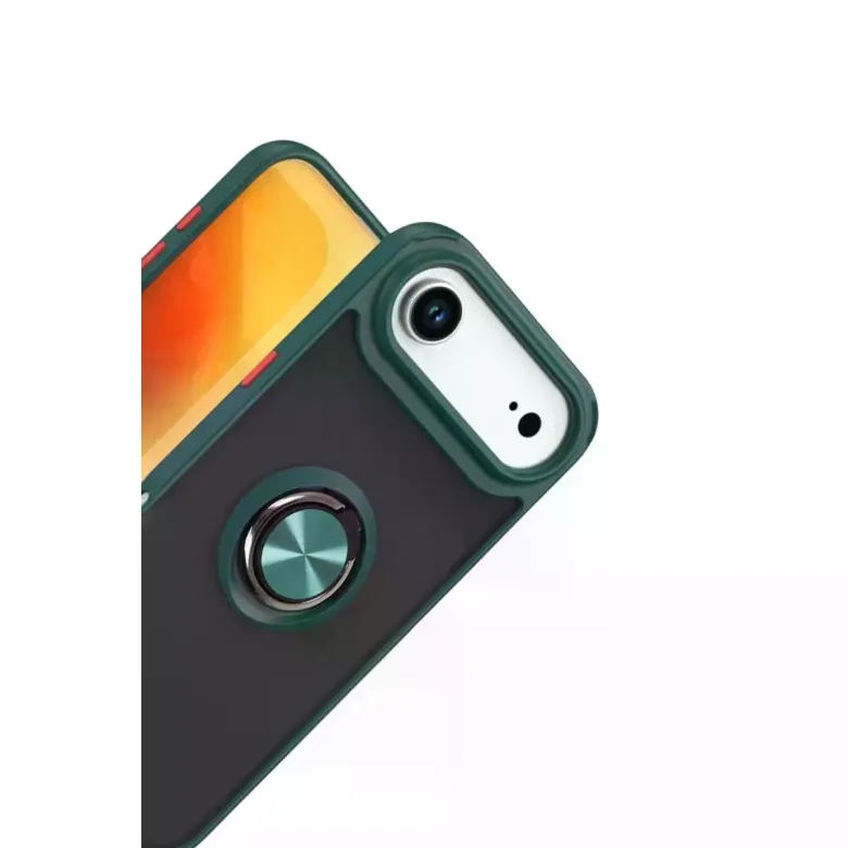İphone 17 Air Montreal Yüzüklü Silikon Kapak - Yeşil