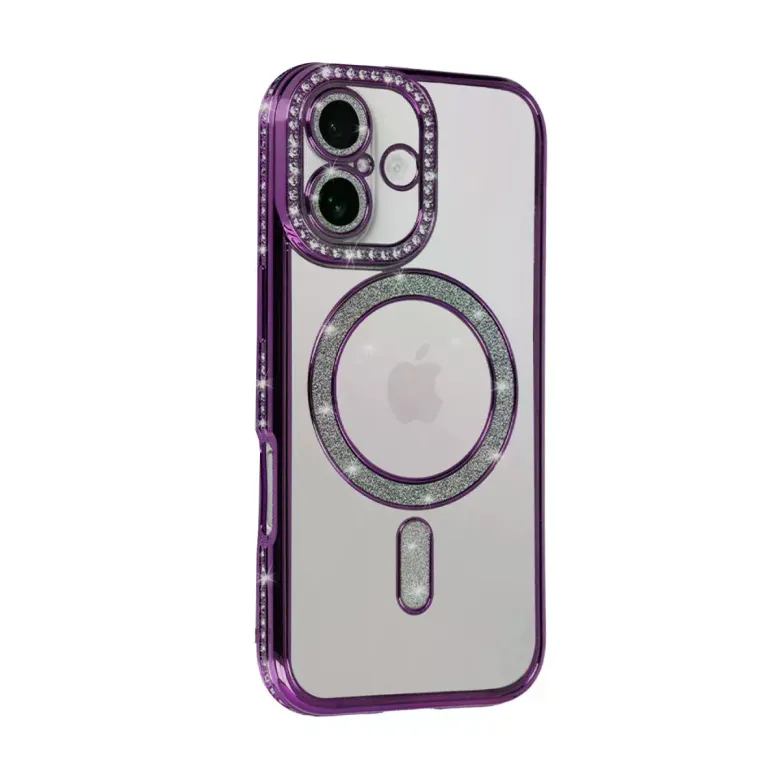 İphone 17 Joke Simli Magneticsafe Kılıf - Derin Mor