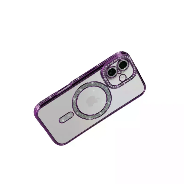 İphone 17 Joke Simli Magneticsafe Kılıf - Derin Mor