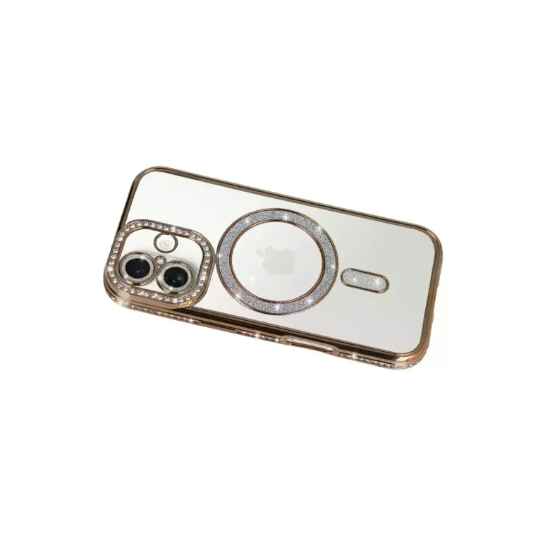İphone 17 Joke Simli Magneticsafe Kılıf - Gold