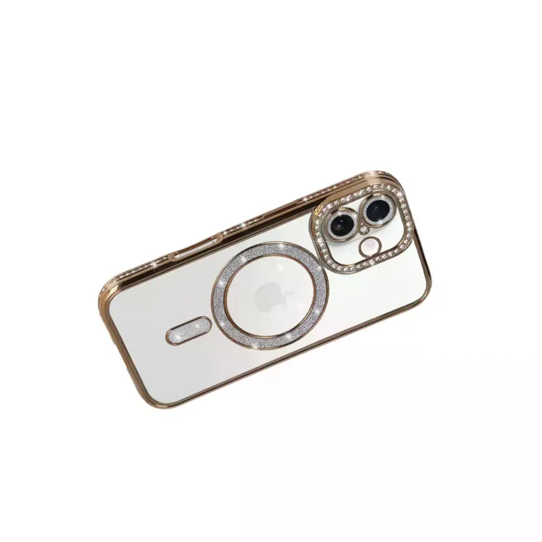 İphone 17 Joke Simli Magneticsafe Kılıf - Gold
