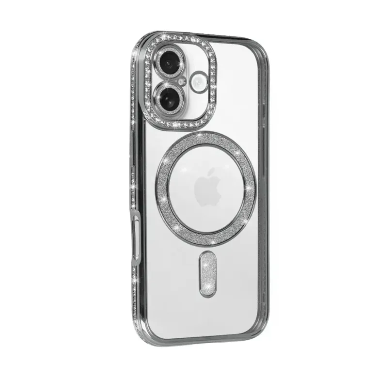 İphone 17 Joke Simli Magneticsafe Kılıf - Gümüş
