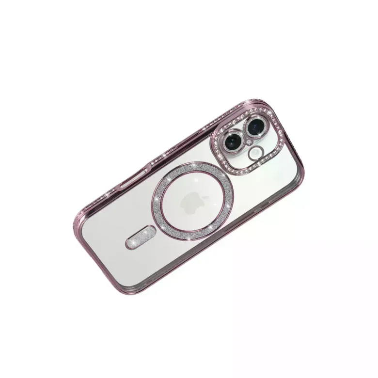 İphone 17 Joke Simli Magneticsafe Kılıf - Pembe