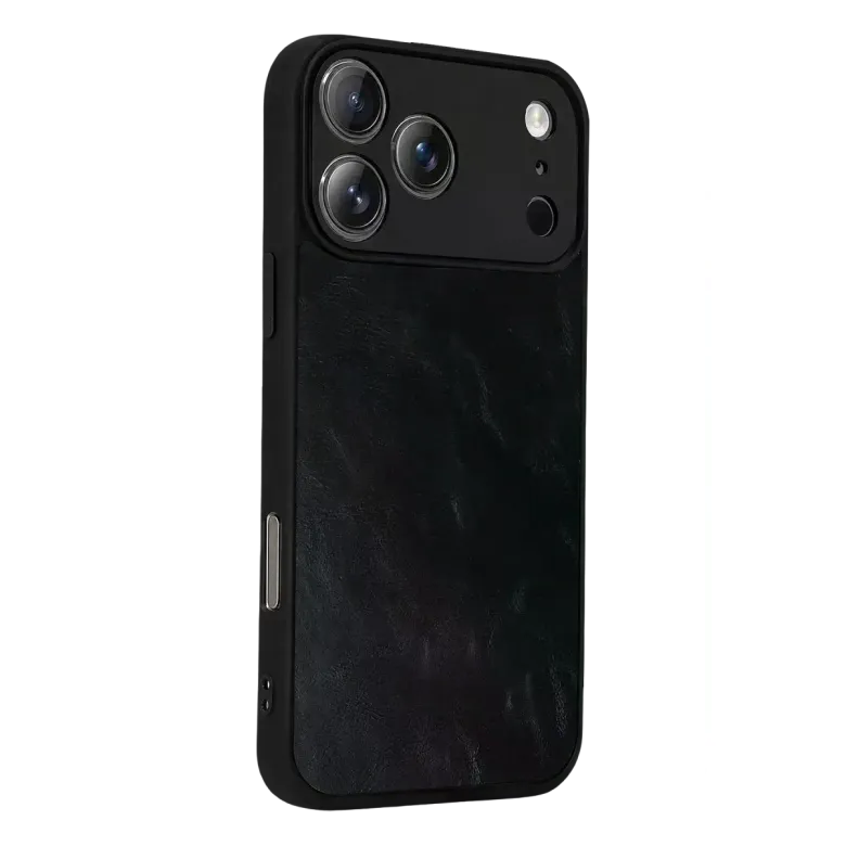 İphone 17 Pro Aras Deri Kapak - Siyah