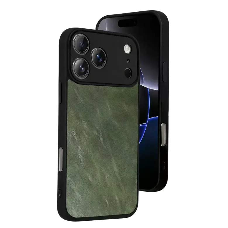 İphone 17 Pro Aras Deri Kapak - Yeşil