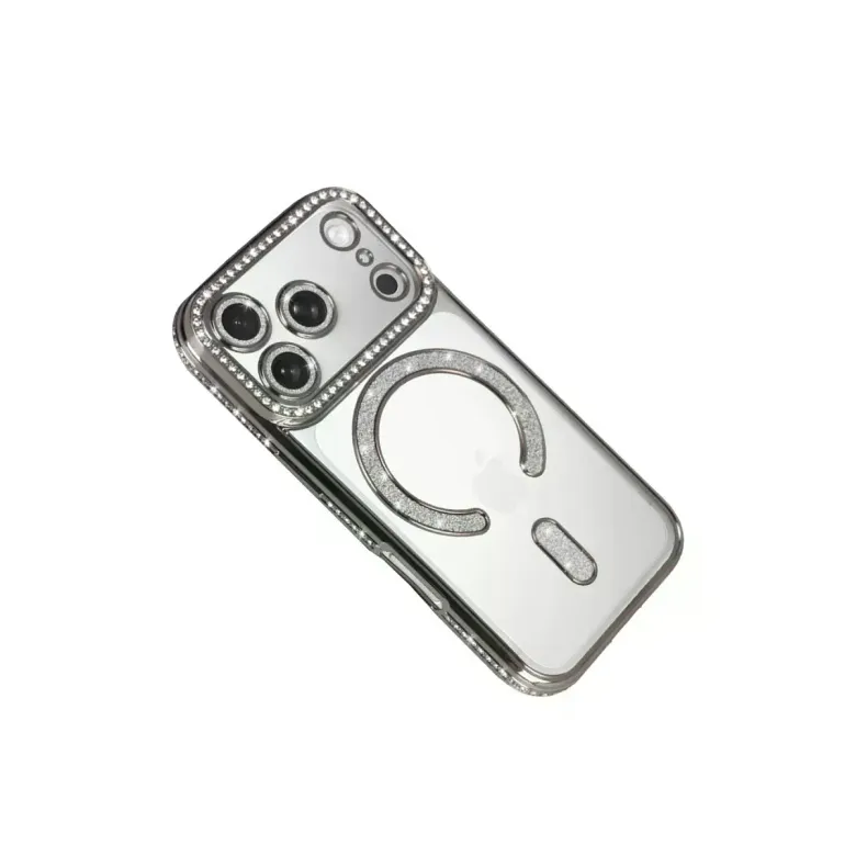 İphone 17 Pro Joke Simli Magneticsafe Kılıf - Gümüş