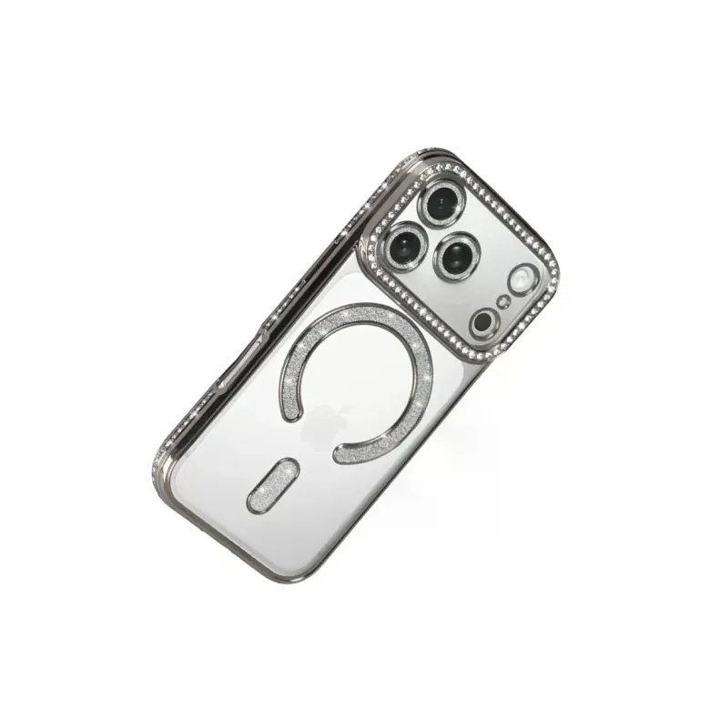 İphone 17 Pro Joke Simli Magneticsafe Kılıf - Gümüş