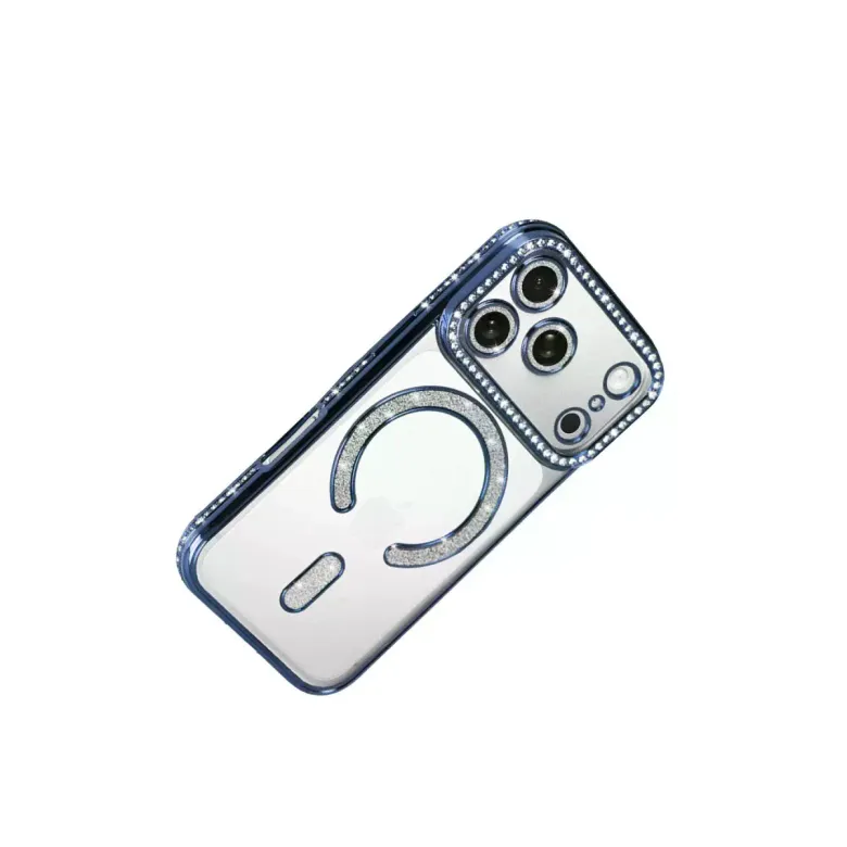 İphone 17 Pro Joke Simli Magneticsafe Kılıf - Mavi