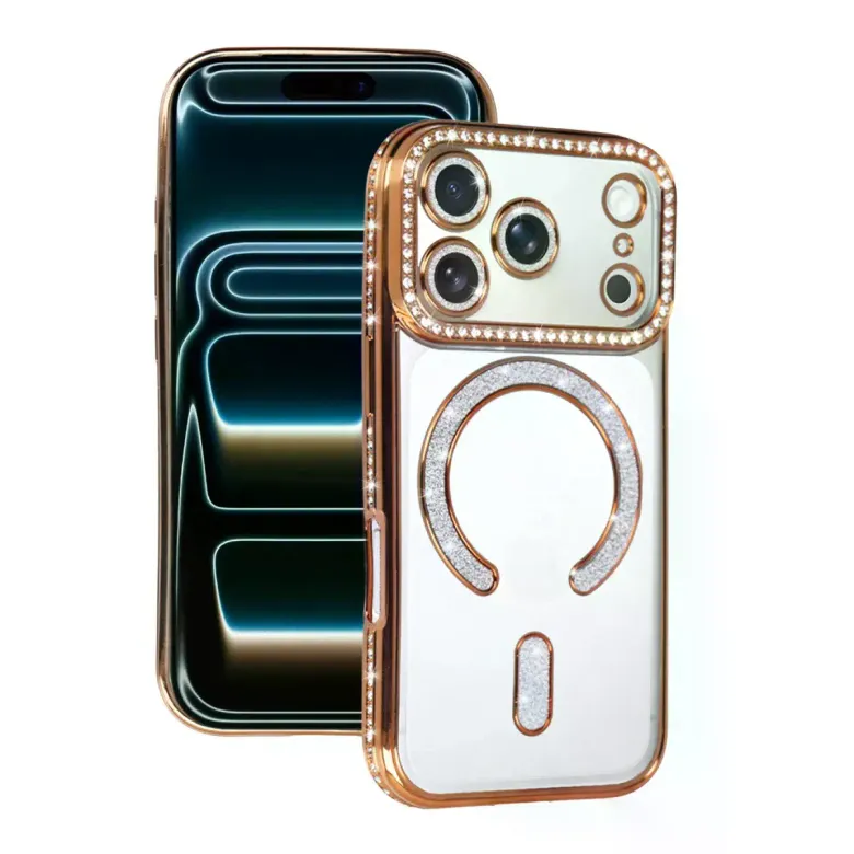 İphone 17 Pro Joke Simli Magneticsafe Kılıf - Turuncu