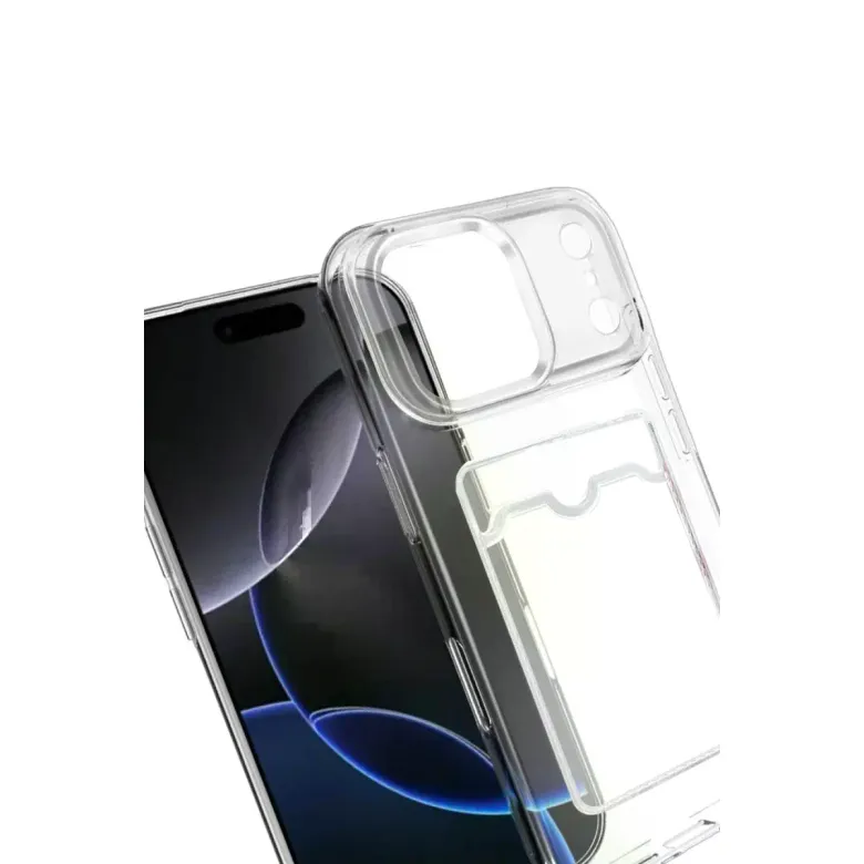 İphone 17 Pro Kart Şeffaf Silikon - Şeffaf