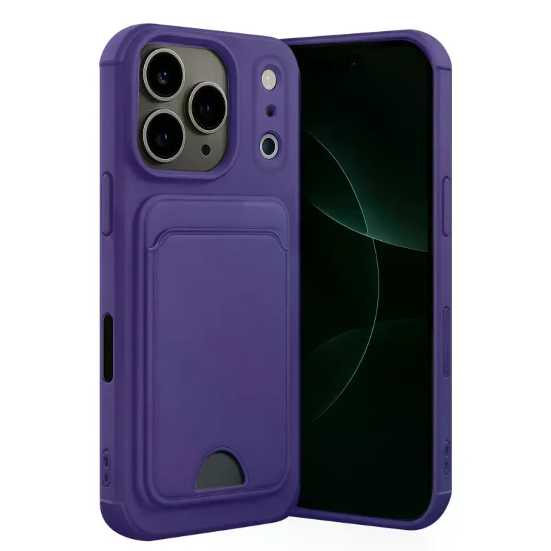 İphone 17 Pro Kelvin Kartvizitli Silikon - Derin Mor