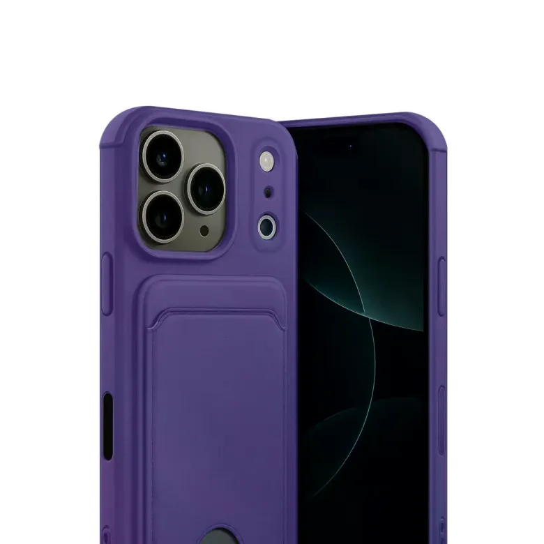 İphone 17 Pro Kelvin Kartvizitli Silikon - Derin Mor