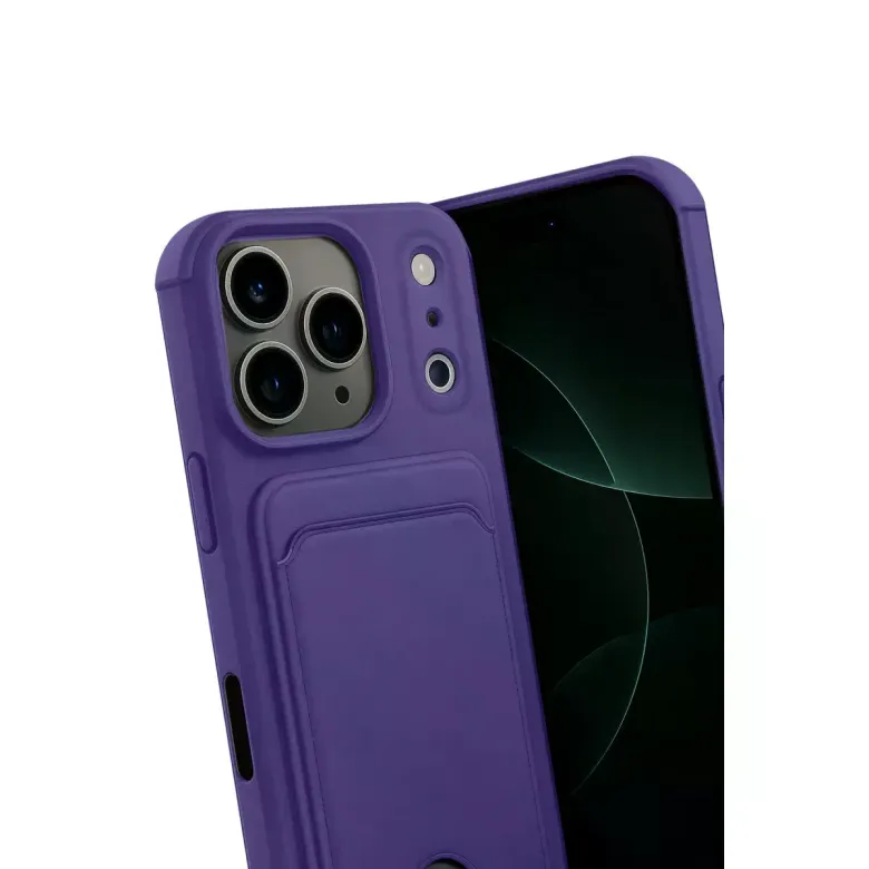 İphone 17 Pro Kelvin Kartvizitli Silikon - Derin Mor